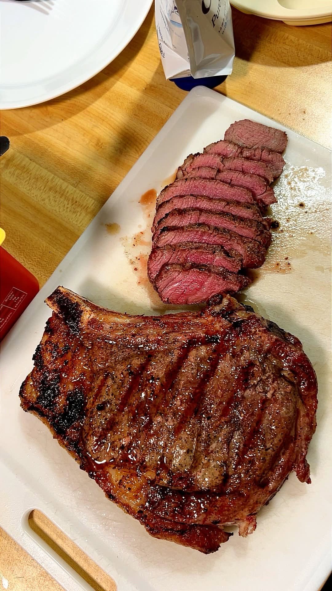Perfect Grilled Bone-In Ribeye and Tenderloin Steak